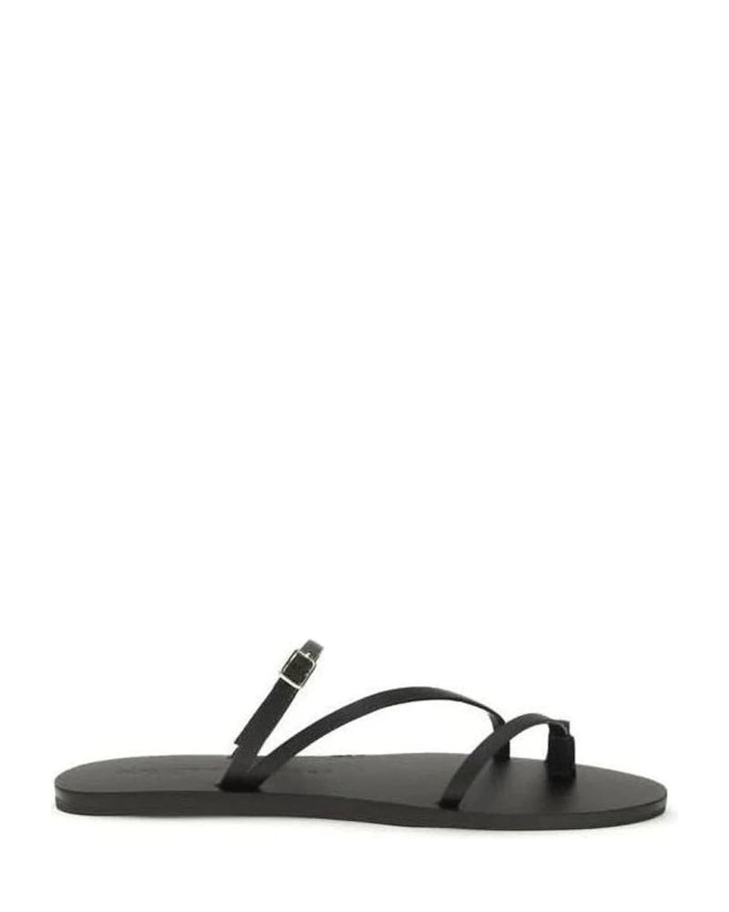 Manebi Black Flat Sandals Glam Steals