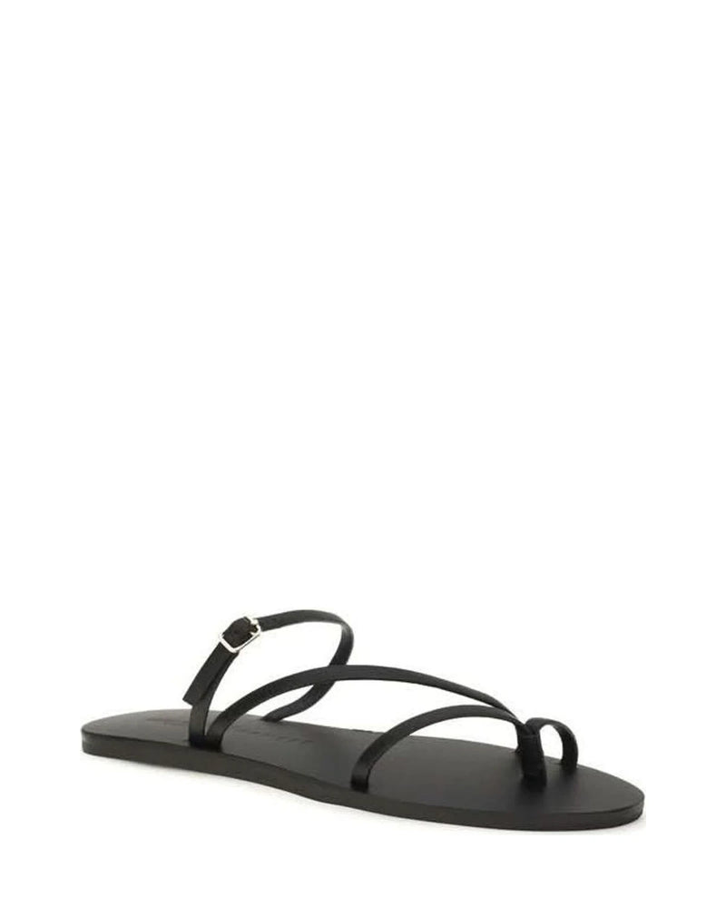 Manebi Black Flat Sandals Glam Steals