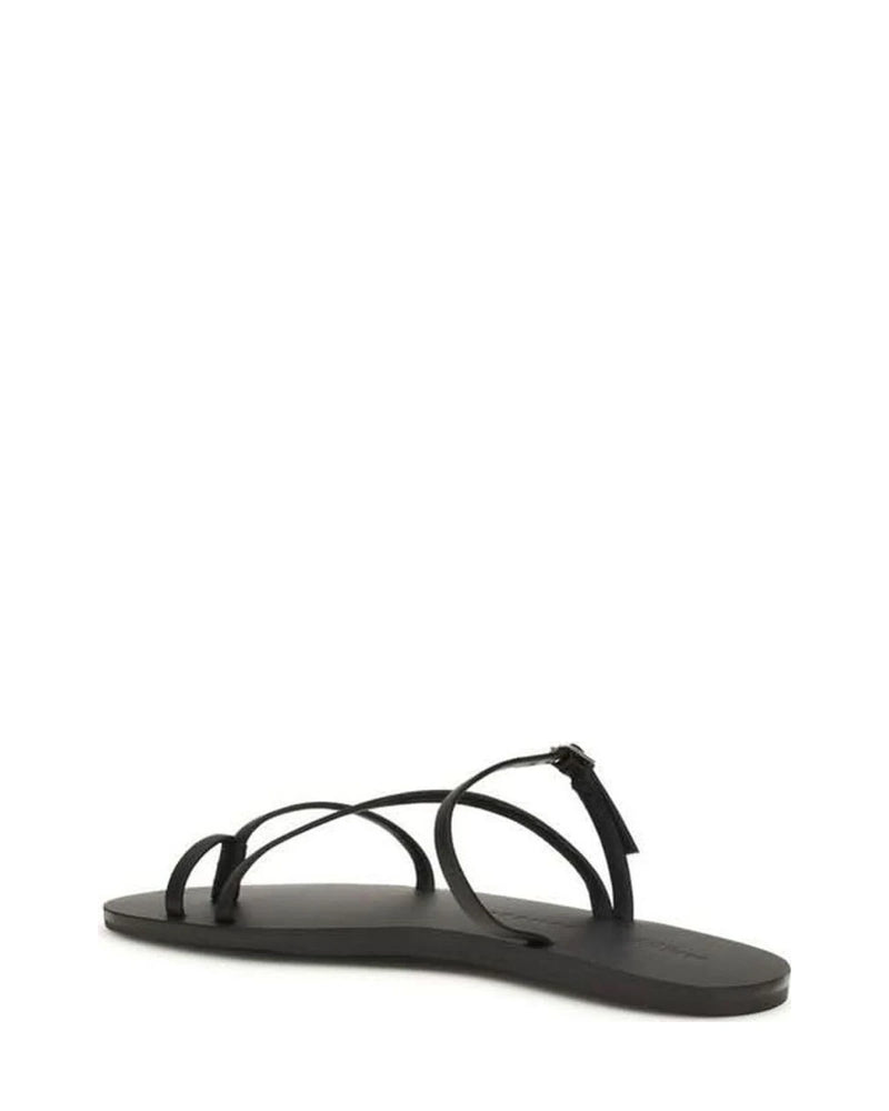 Manebi Black Flat Sandals Glam Steals