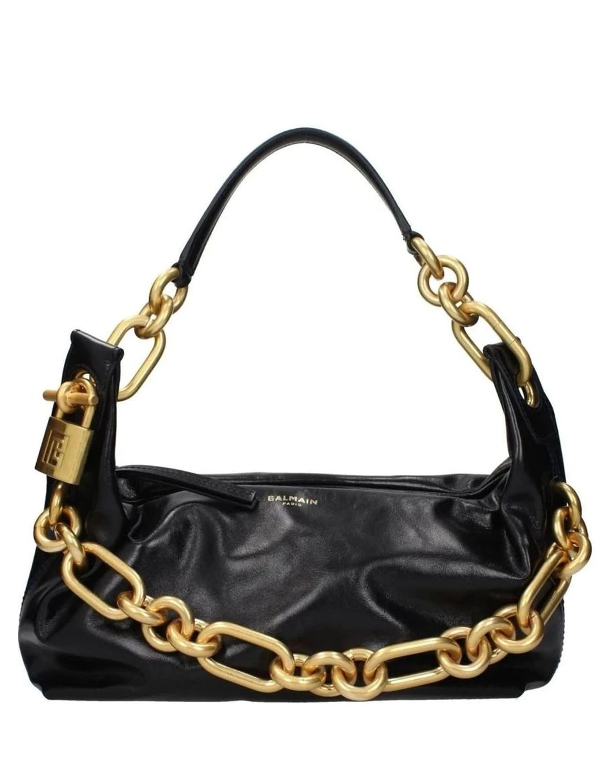 Balmain Black Leather Shoulder Bag Glam Steals
