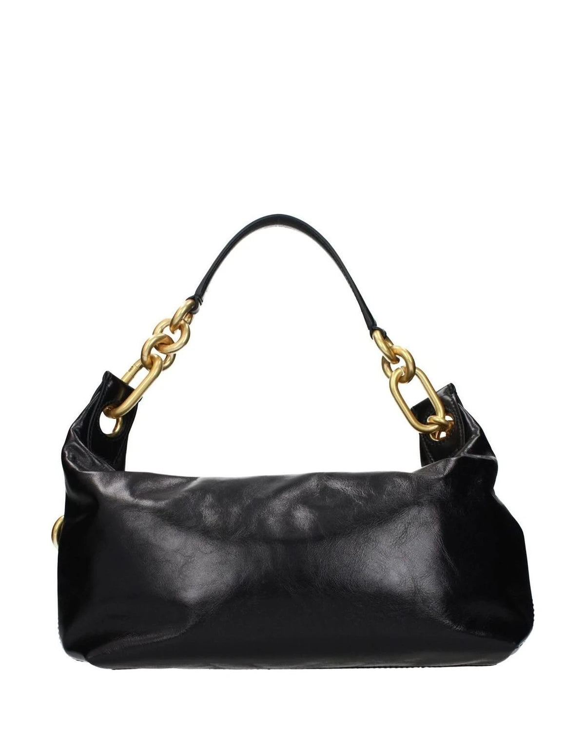 Balmain Black Leather Shoulder Bag Glam Steals