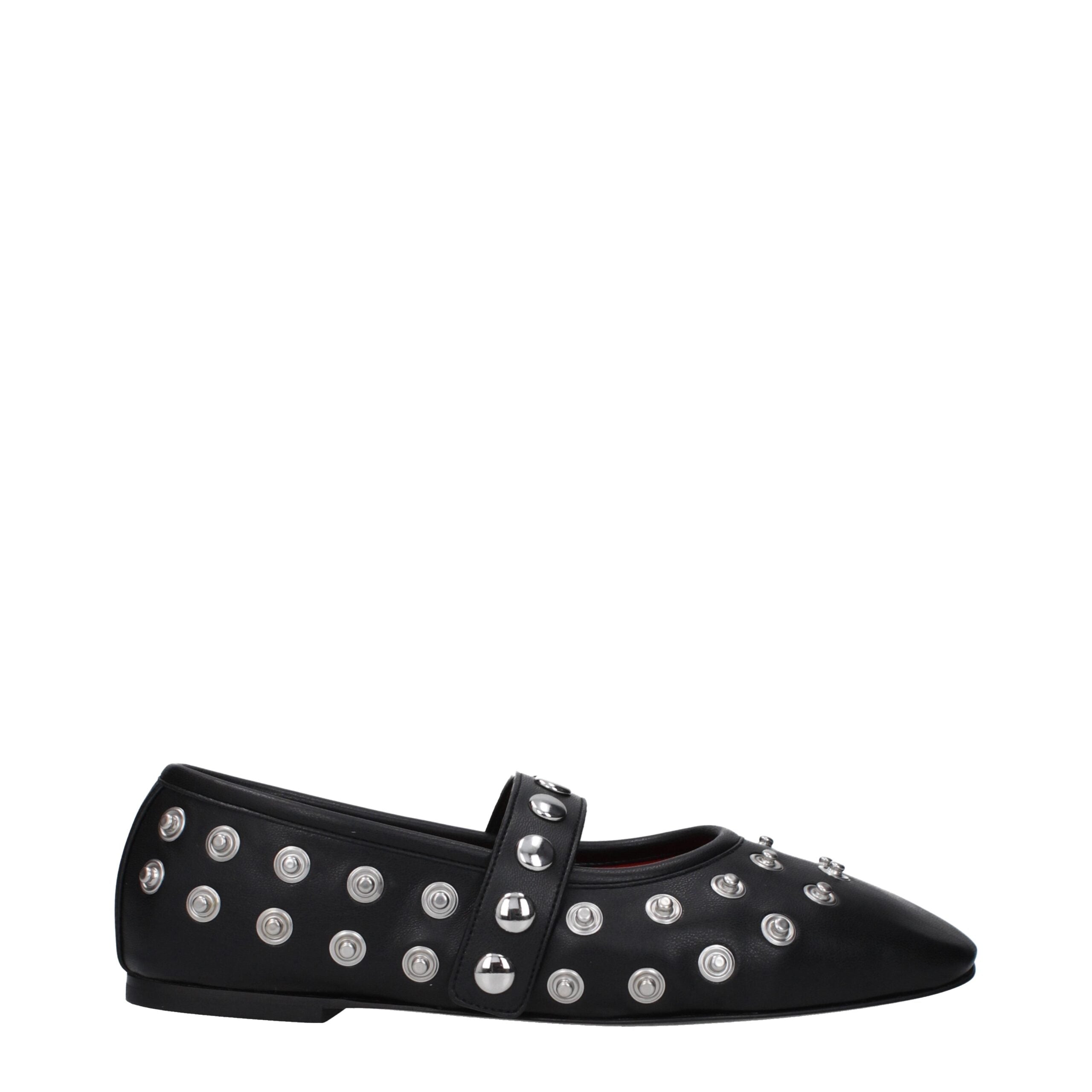 Stella Mccartney Black Leather Ballet Flats