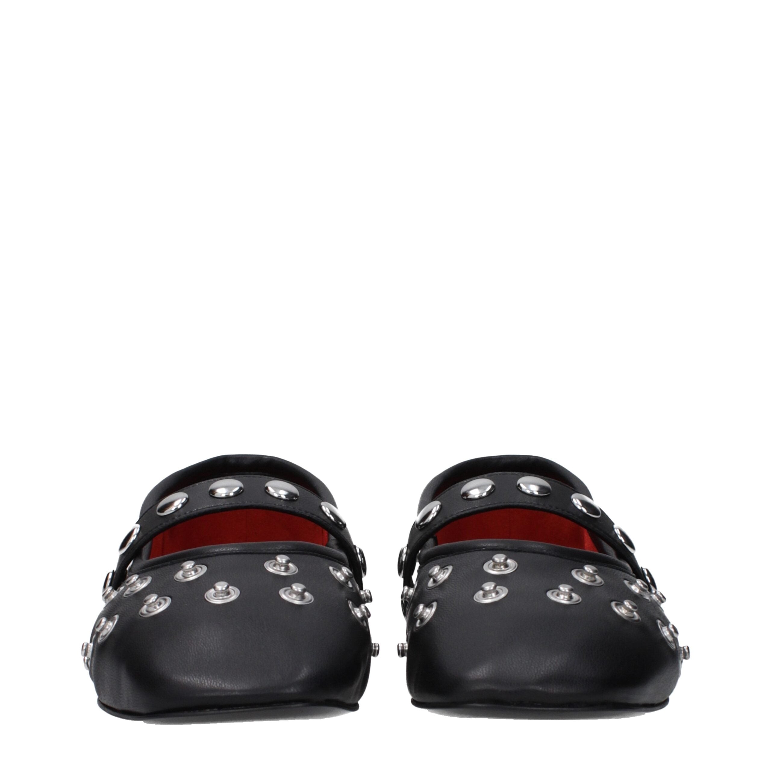 Stella Mccartney Black Leather Ballet Flats