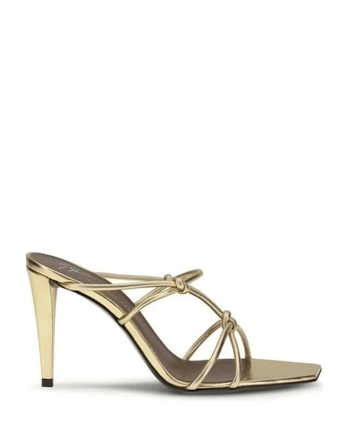 Gold Calf Leather Bos Taurus Stiletto Heel Sandals Glam Steals