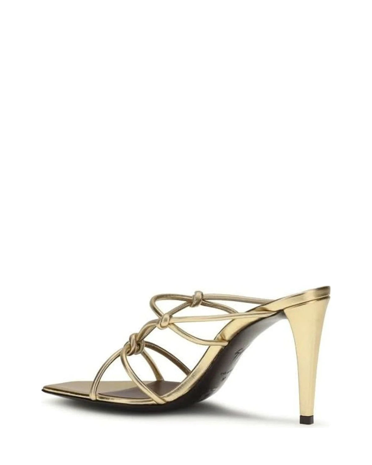 Gold Calf Leather Bos Taurus Stiletto Heel Sandals Glam Steals