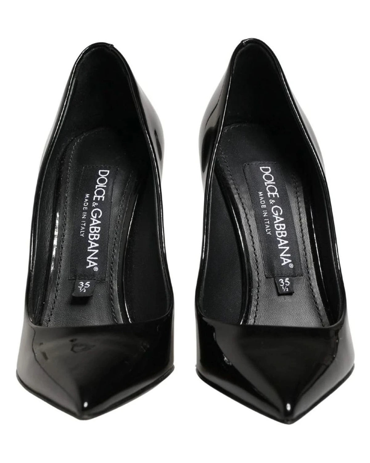 Dolce & Gabbana Black Leather Calf Stiletto Heels 