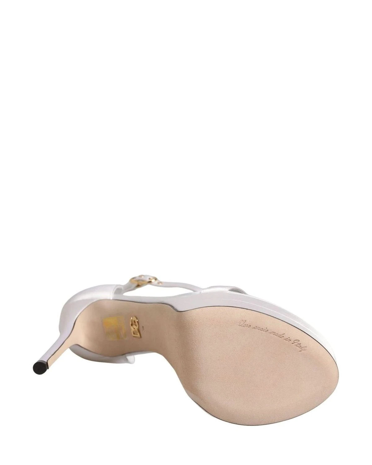 Dolce & Gabbana White Platform Ankle Strap Sandals Shoes 