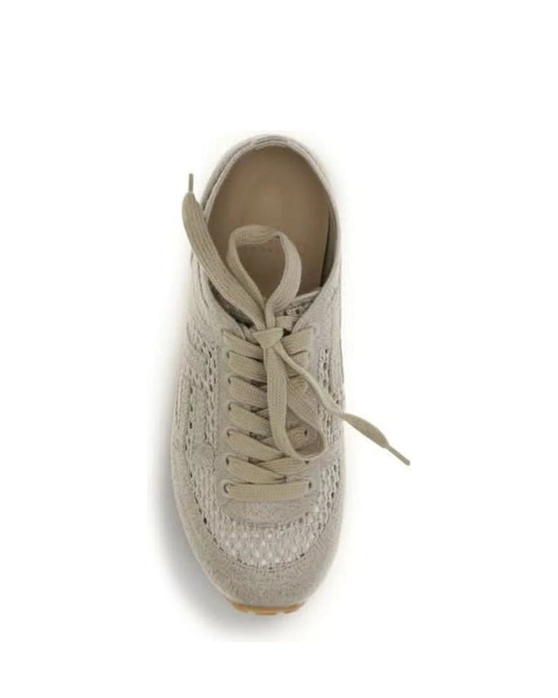 Balmain Beige Cotton Athletic Sneakers Glam Steals
