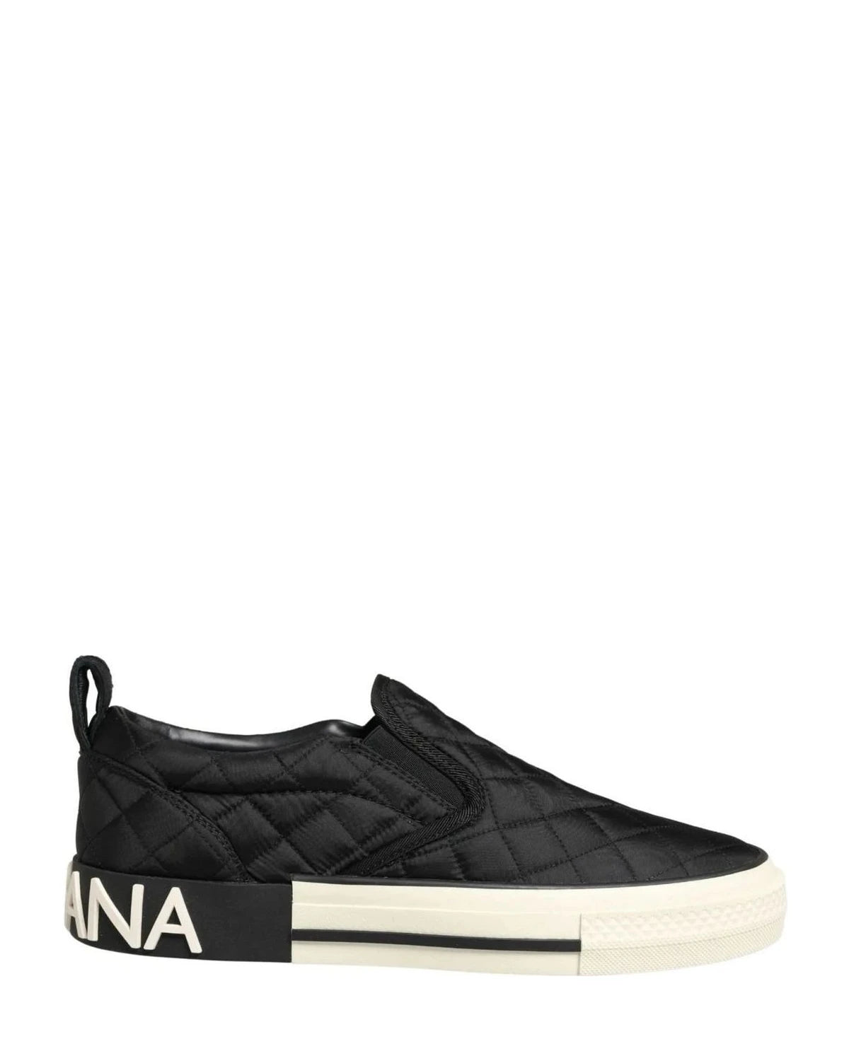 Dolce & Gabbana Black Quilted Slip On Low Top Sneakers Shoes Glam Steals