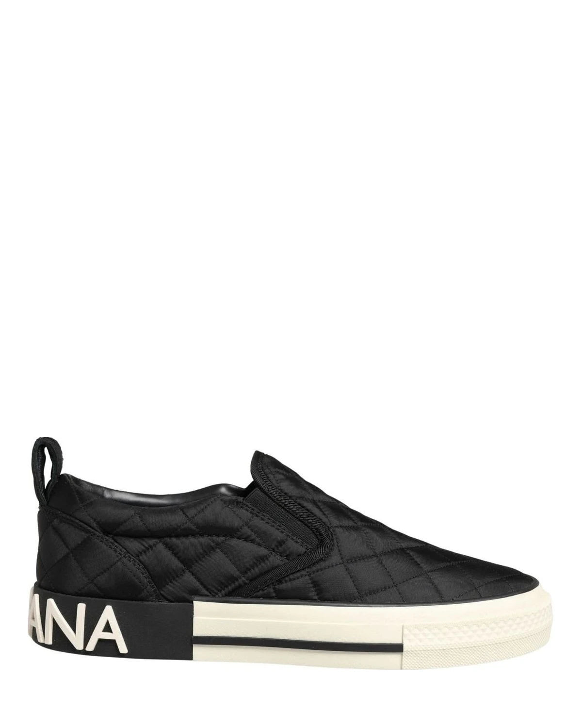 Dolce & Gabbana Black Quilted Slip On Low Top Sneakers Shoes Glam Steals