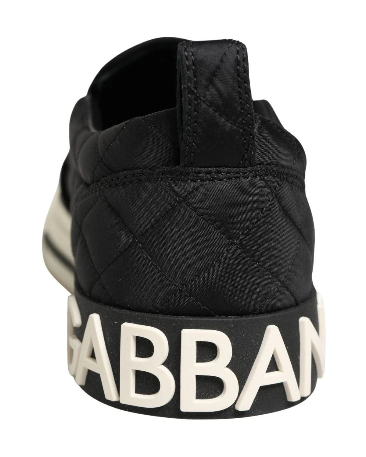 Dolce & Gabbana Black Quilted Slip On Low Top Sneakers Shoes Glam Steals
