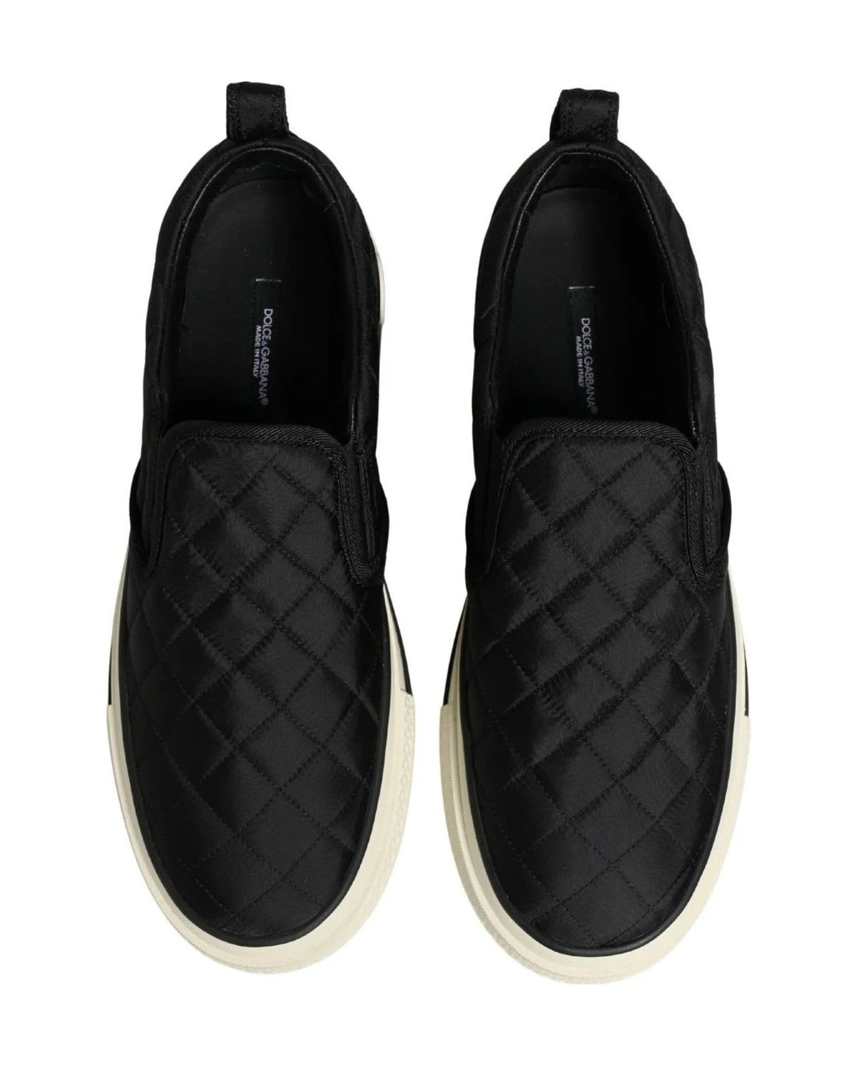 Dolce & Gabbana Black Quilted Slip On Low Top Sneakers Shoes Glam Steals