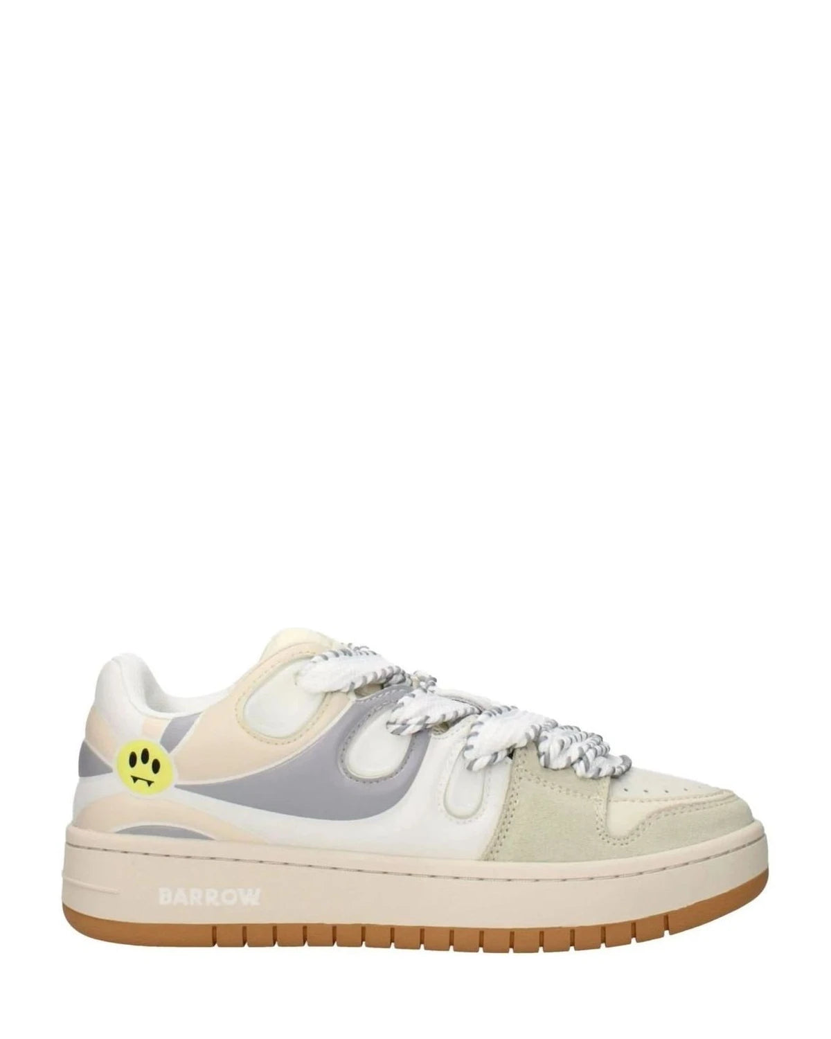 Barrow Beige Leather Low Top Sneakers Glam Steals