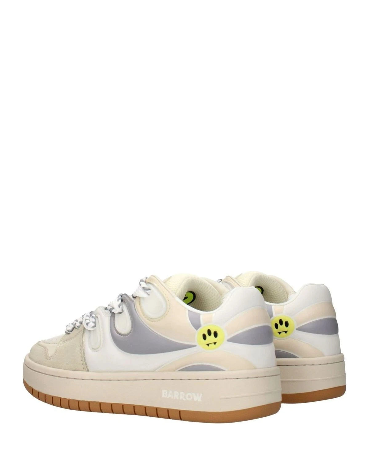 Barrow Beige Leather Low Top Sneakers Glam Steals