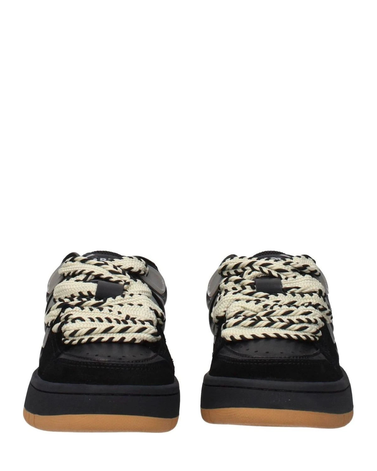 Barrow Black Leather Low Top Sneakers Glam Steals