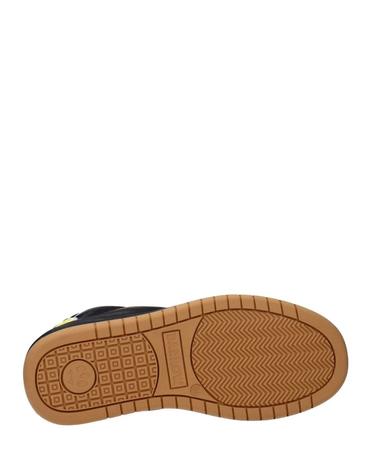 Barrow Black Leather Low Top Sneakers Glam Steals