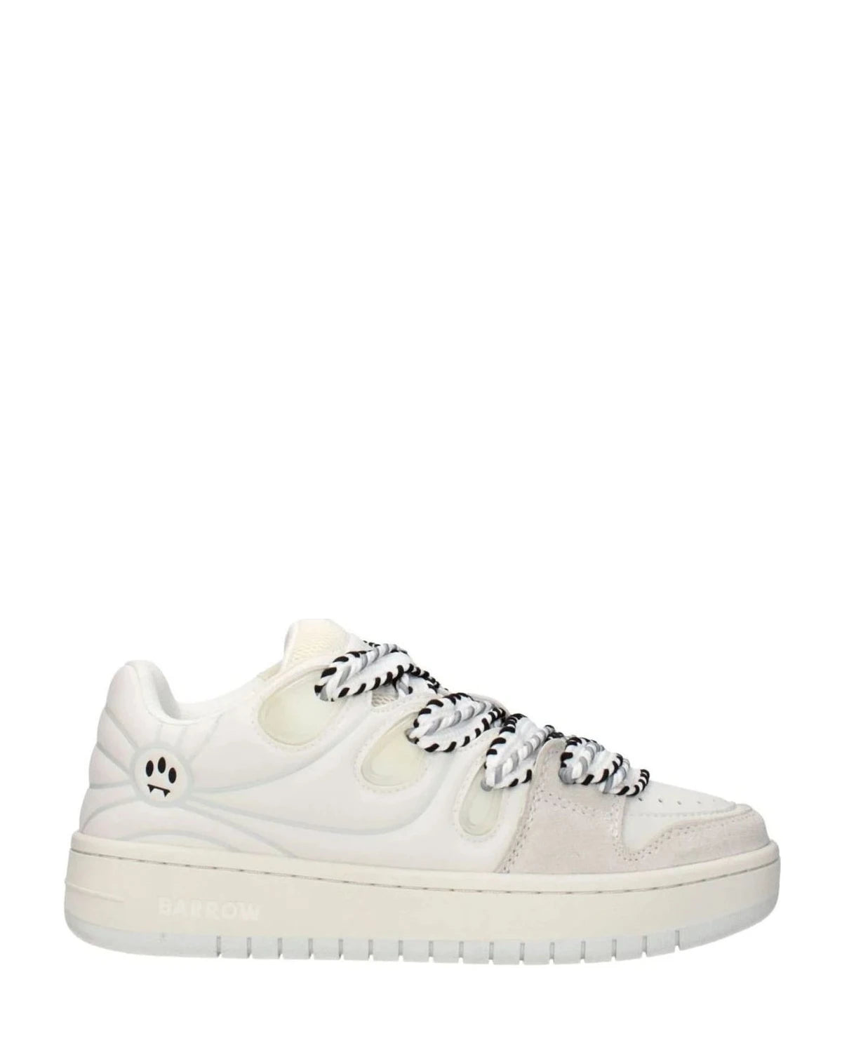 Barrow White Leather Low Top Sneakers Glam Steals