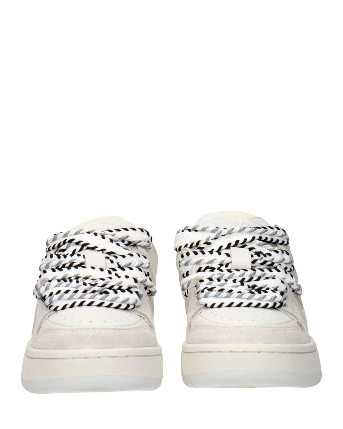 Barrow White Leather Low Top Sneakers Glam Steals