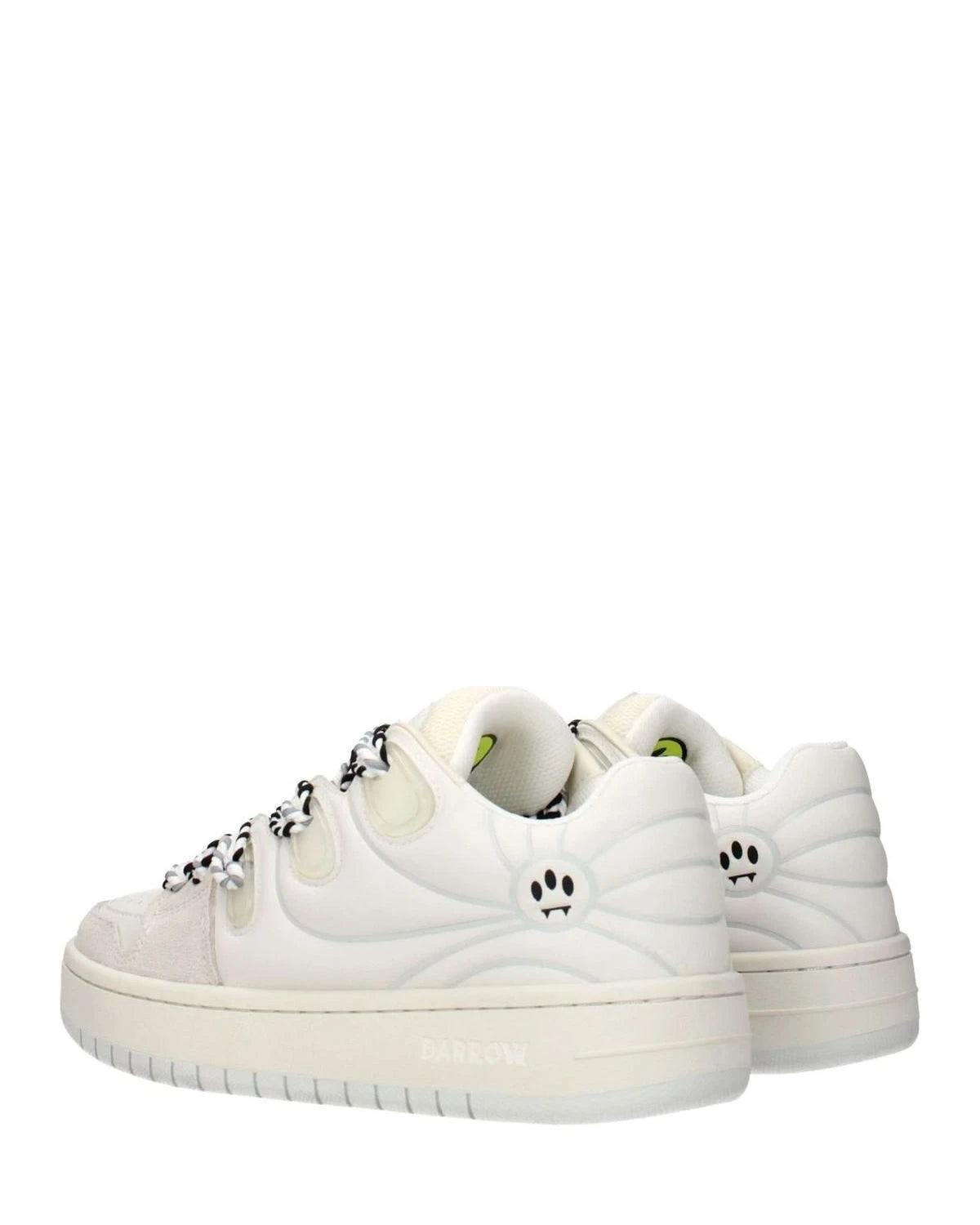 Barrow White Leather Low Top Sneakers Glam Steals