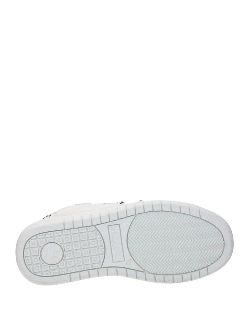 Barrow White Leather Low Top Sneakers Glam Steals