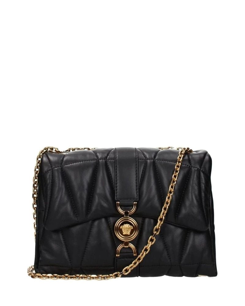 Versace Black Leather Shoulder Bag Glam Steals
