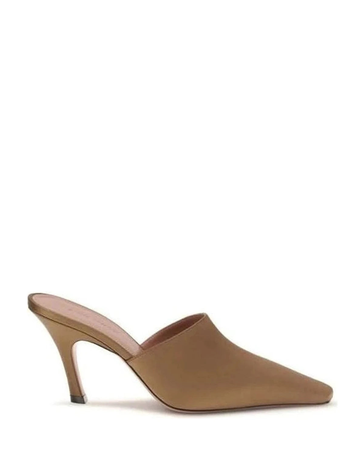 Amina Muaddi Brown Silk Sandals 