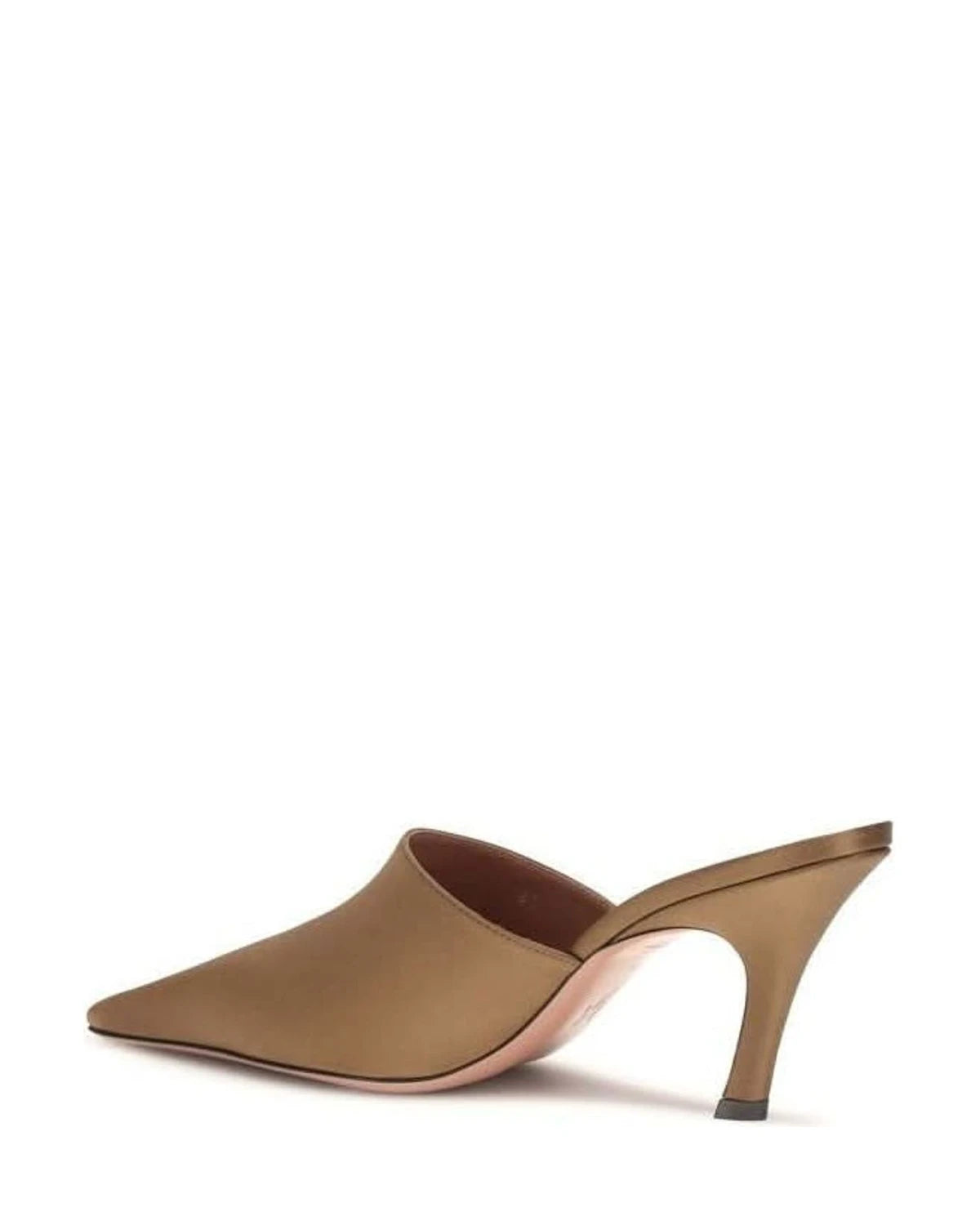 Amina Muaddi Brown Silk Sandals 