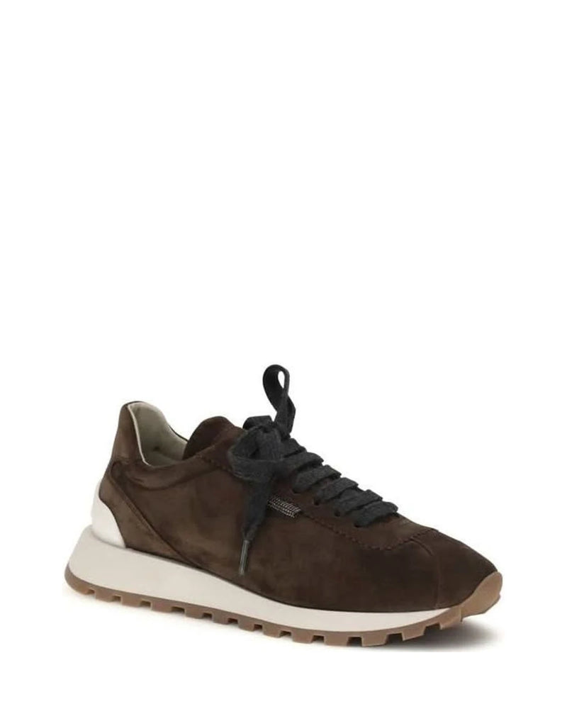 Brunello Cucinelli Brown Leather Calf Bos Taurus Athletic Sneakers Glam Steals
