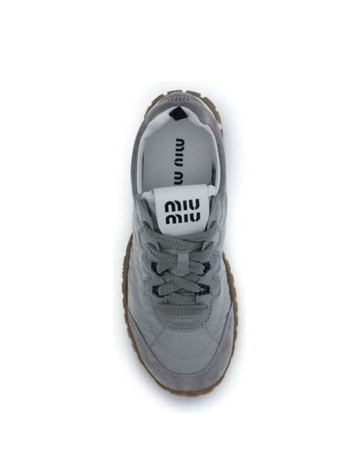 Miu Miu Gray Recycled Polyamide Athletic Sneakers Glam Steals