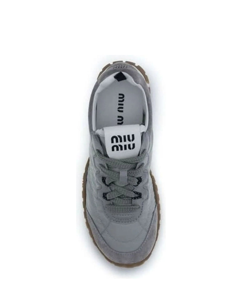 Miu Miu Gray Recycled Polyamide Athletic Sneakers Glam Steals