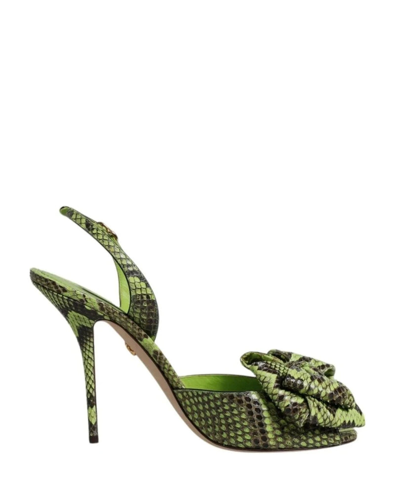 Dolce & Gabbana Green Leather Python Heels Glam Steals