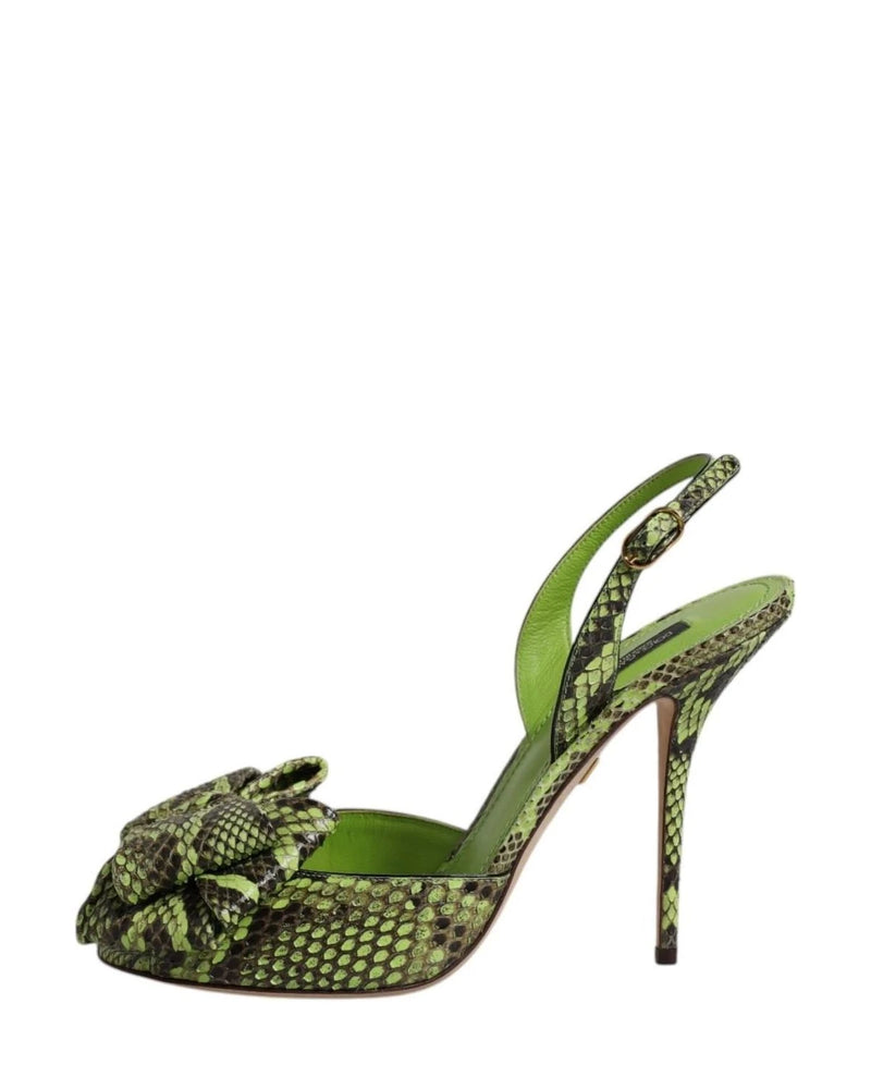 Dolce & Gabbana Green Leather Python Heels Glam Steals