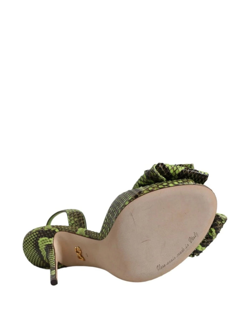 Dolce & Gabbana Green Leather Python Heels Glam Steals