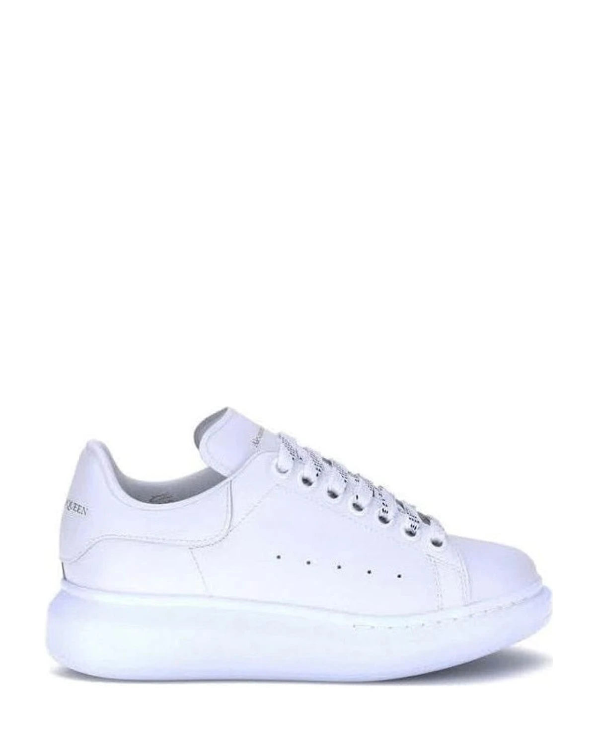 Alexander Mcqueen White Leather Calf Bos Taurus Platform Sneakers Glam Steals