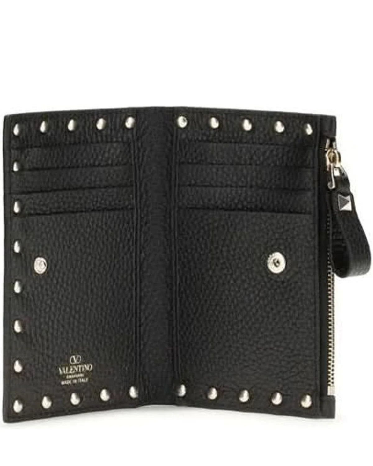 Valentino Garavani Black Leather Calf Bos Taurus Wallet Glam Steals