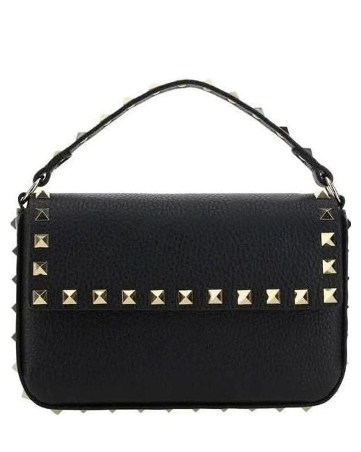 Valentino Garavani Black Leather Calf Bos Taurus Shoulder Bag Glam Steals