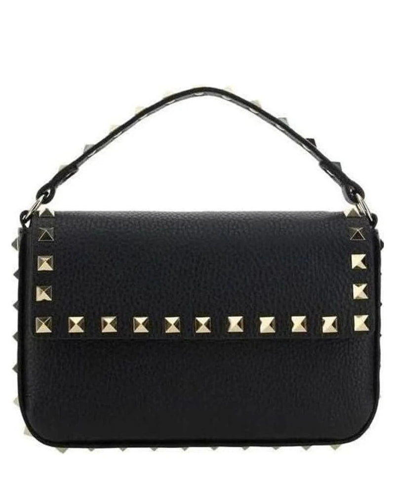 Valentino Garavani Black Leather Calf Bos Taurus Shoulder Bag Glam Steals