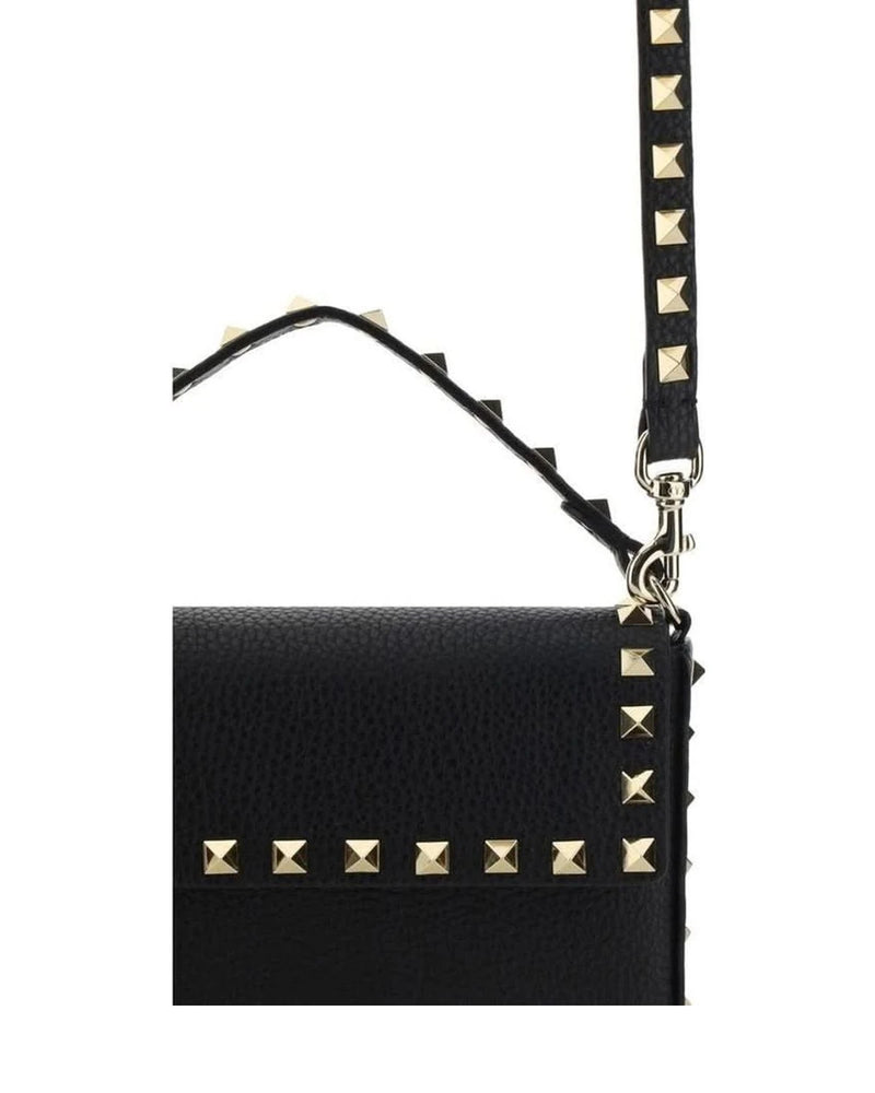 Valentino Garavani Black Leather Calf Bos Taurus Shoulder Bag Glam Steals
