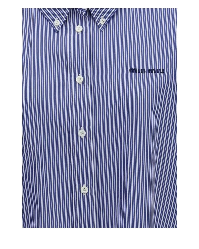 Miu Miu Dress Shirt in blue, Cotton — view 3