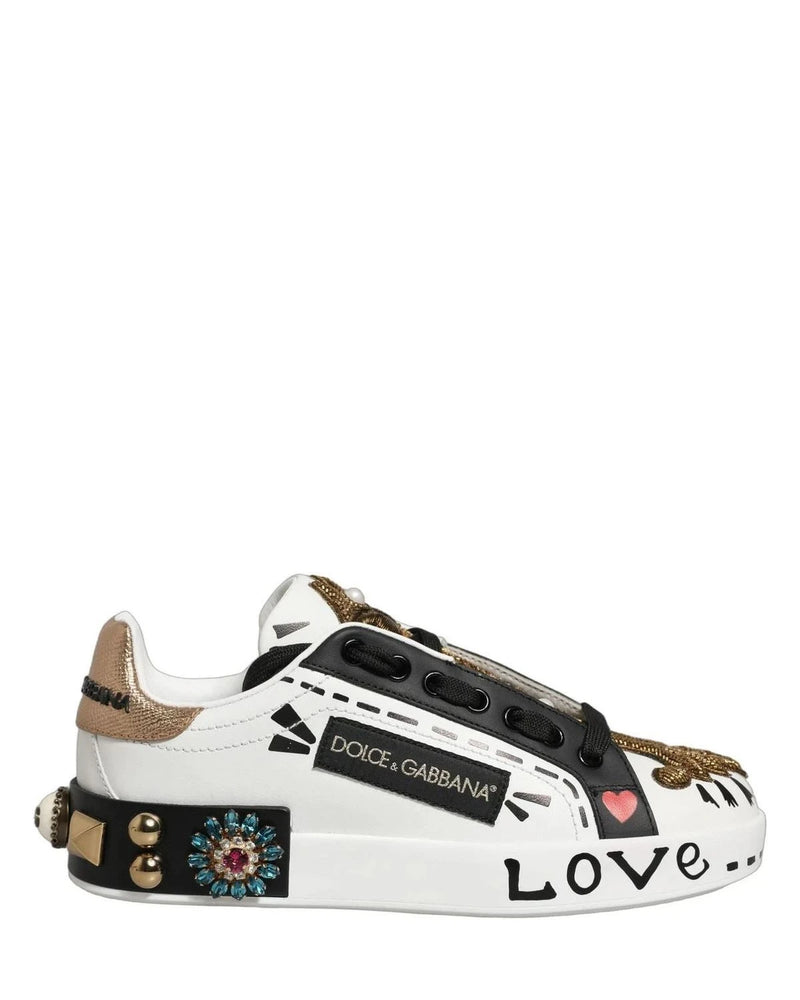 Dolce & Gabbana Portofino White Sneakers 