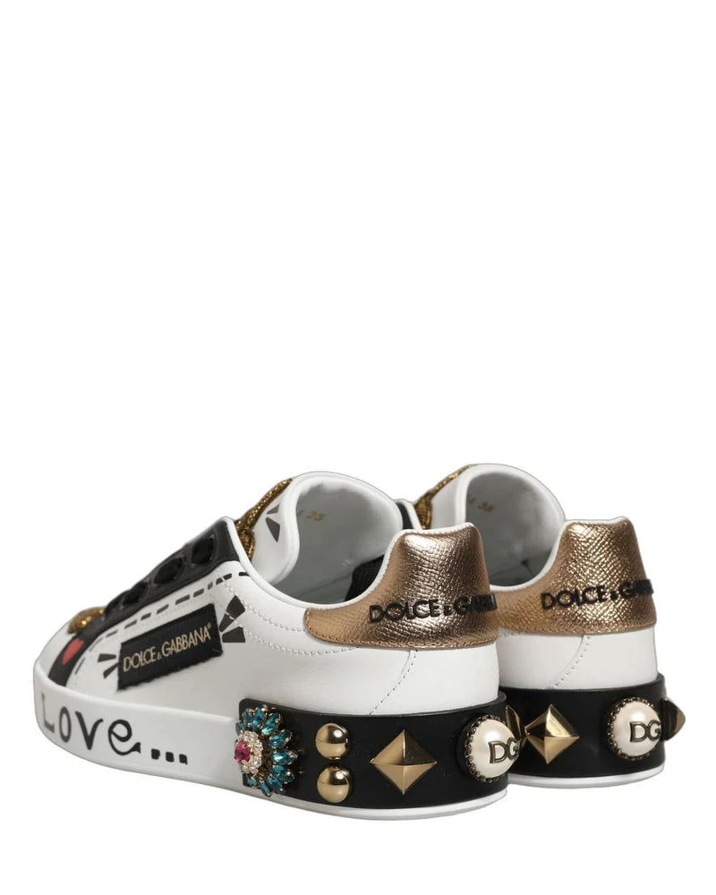 Dolce & Gabbana Portofino White Sneakers 