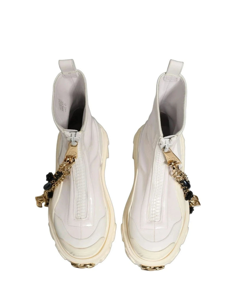 Dolce & Gabbana White Ankle Boots 