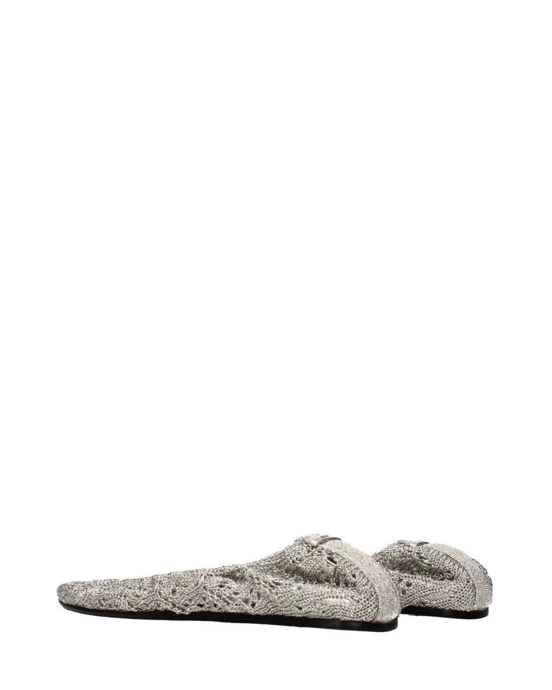 Gray Fabric Ballet Flats 