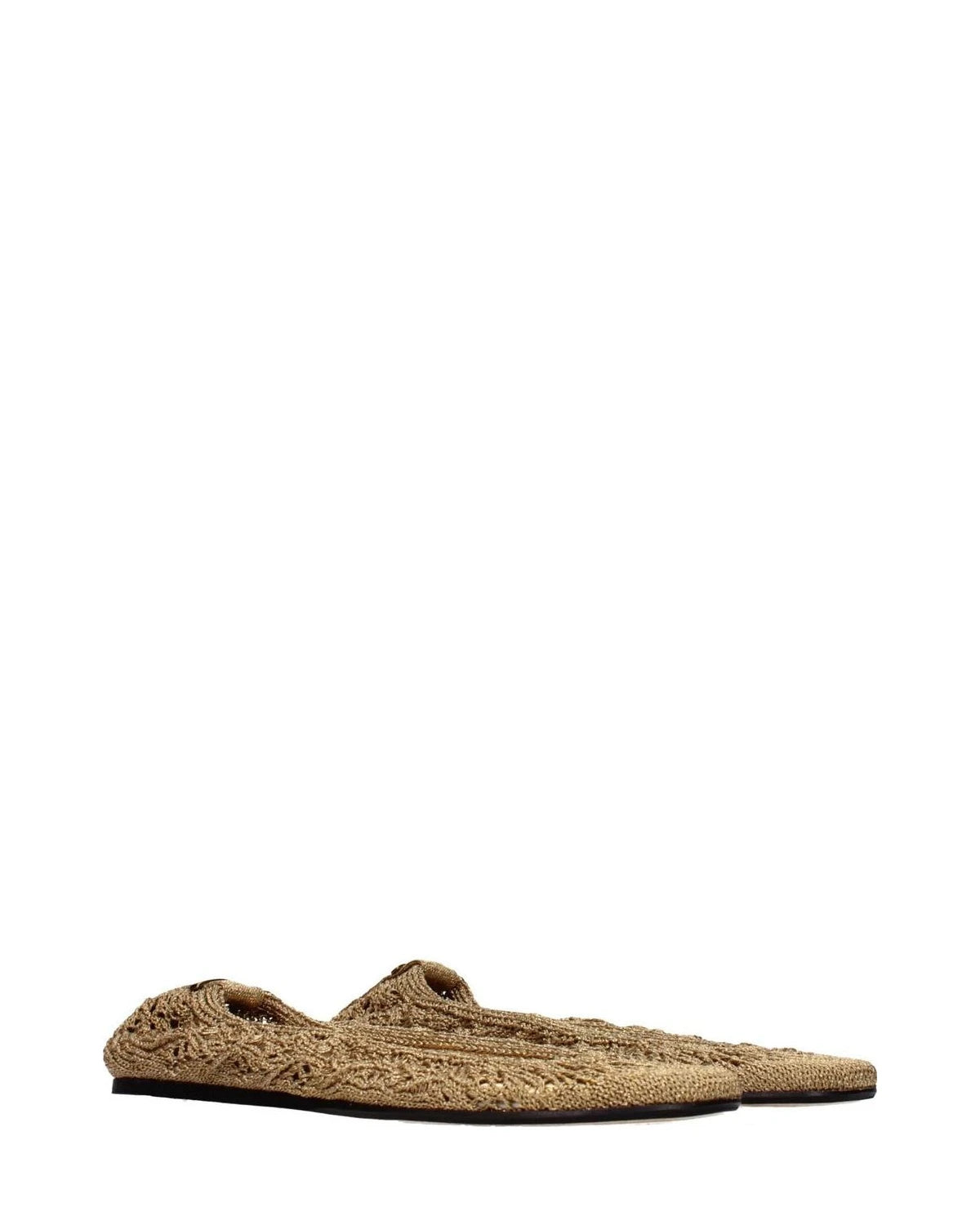 Gold Fabric Ballet Flats 