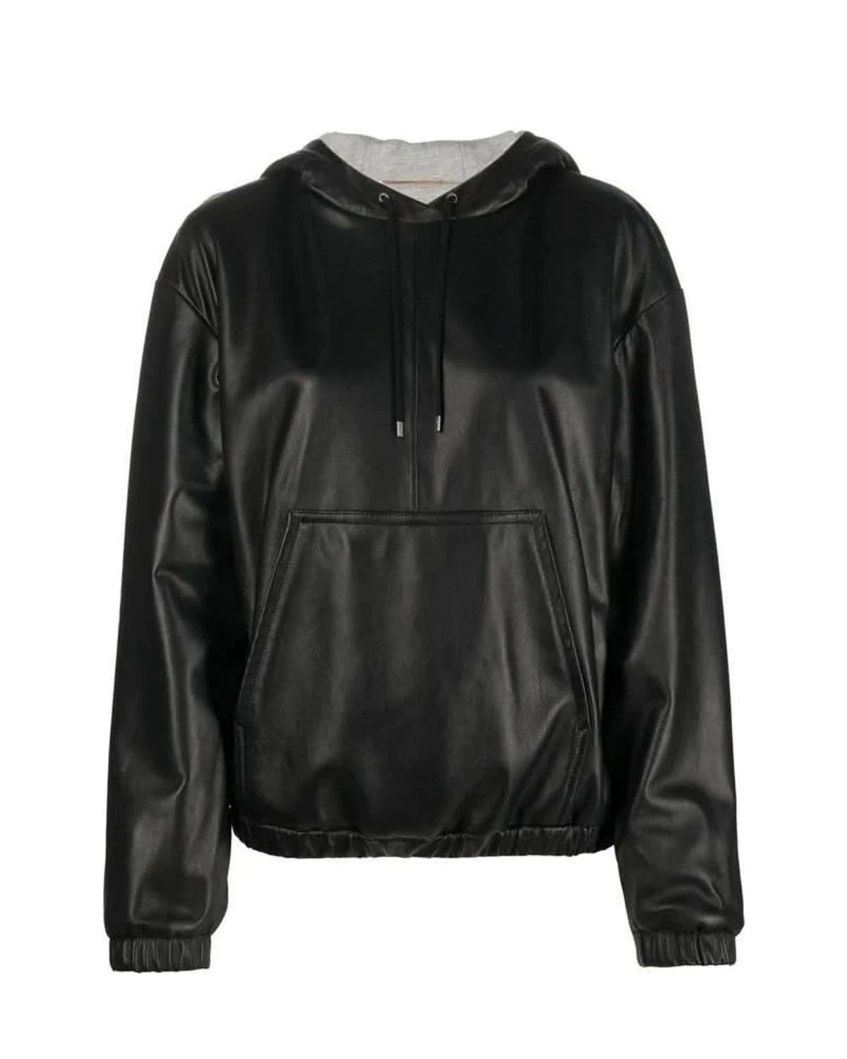 Saint Laurent Hoodie in black, Leather