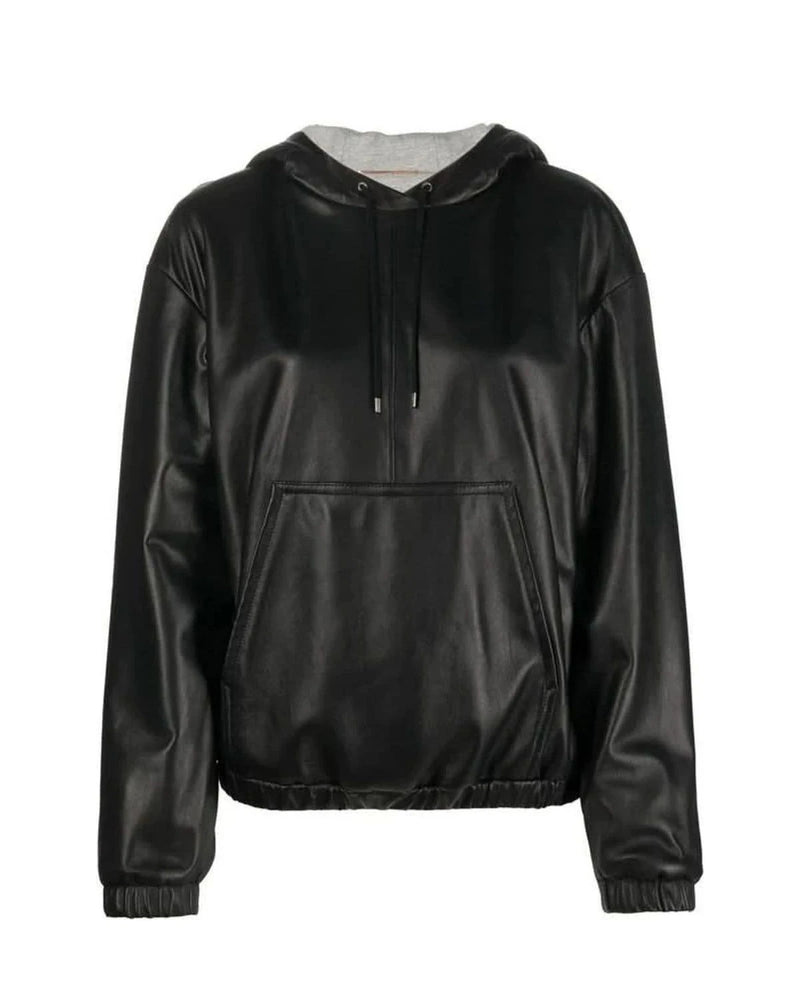 Saint Laurent Hoodie in black, Leather