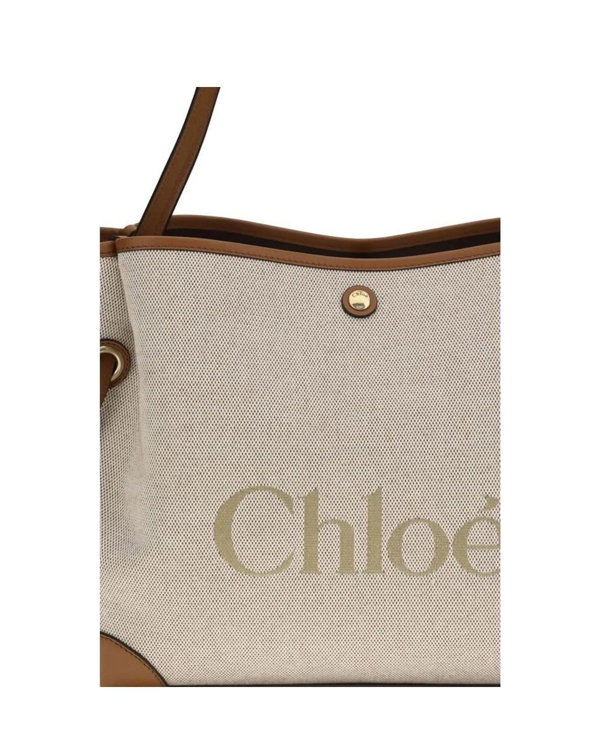 Beige Cotton Shoulder Bag 