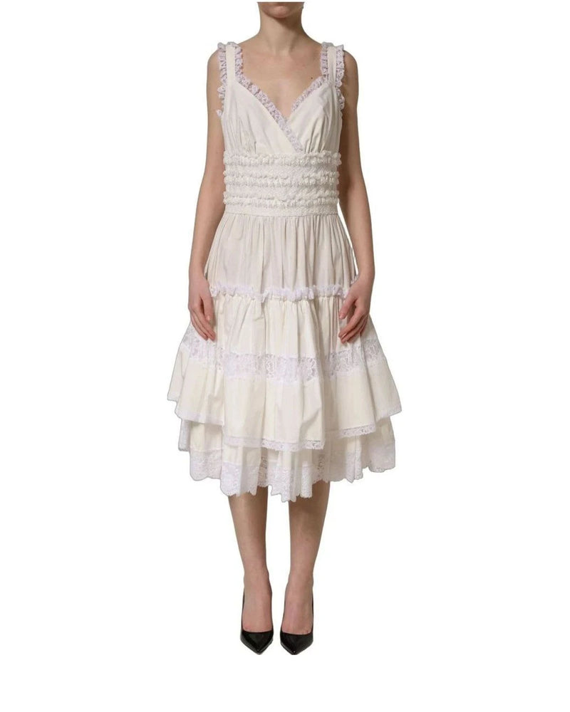 Dolce & Gabbana Dresse in white, Cotton — view 5