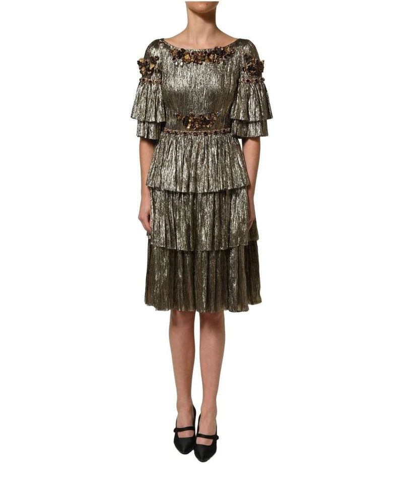 Dolce & Gabbana Dresse in gold, Silk — view 3