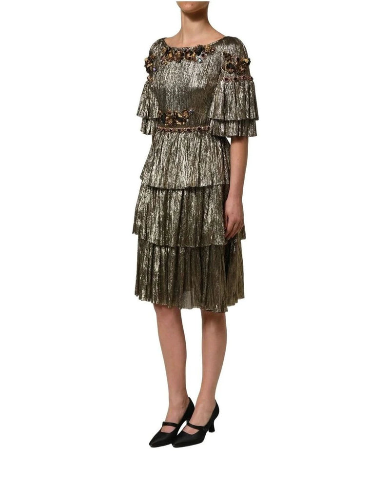 Dolce & Gabbana Dresse in gold, Silk — view 4